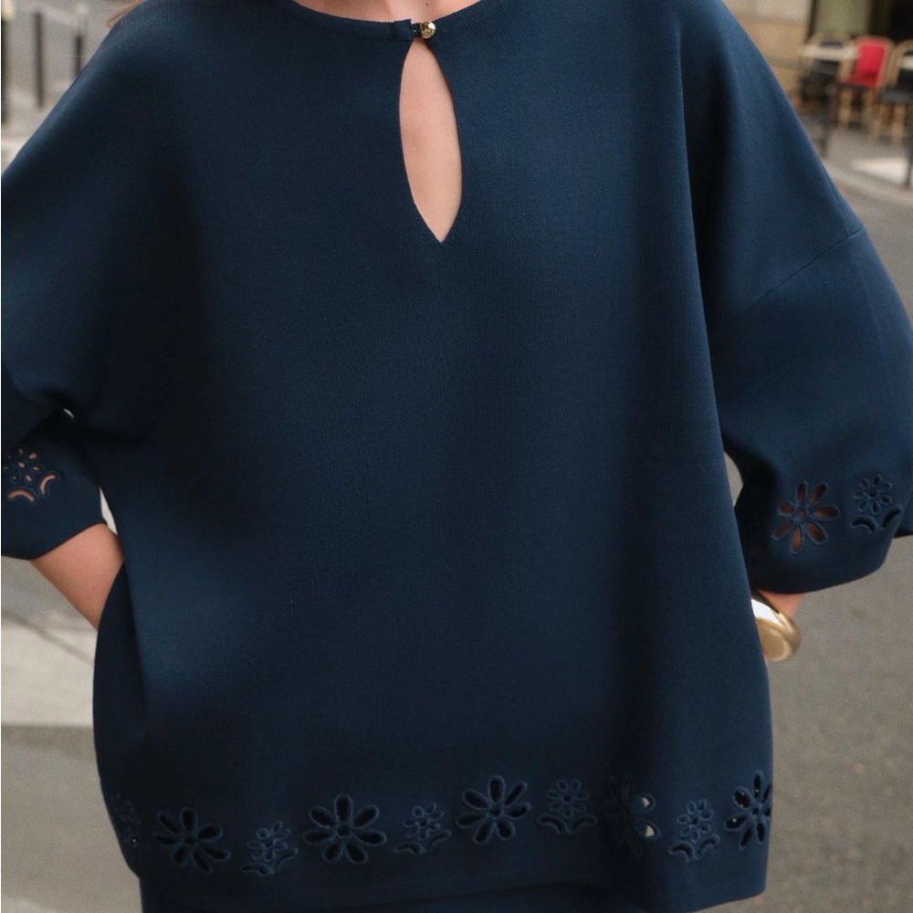 NWT Navy Blue knit set - Picture 4 of 7